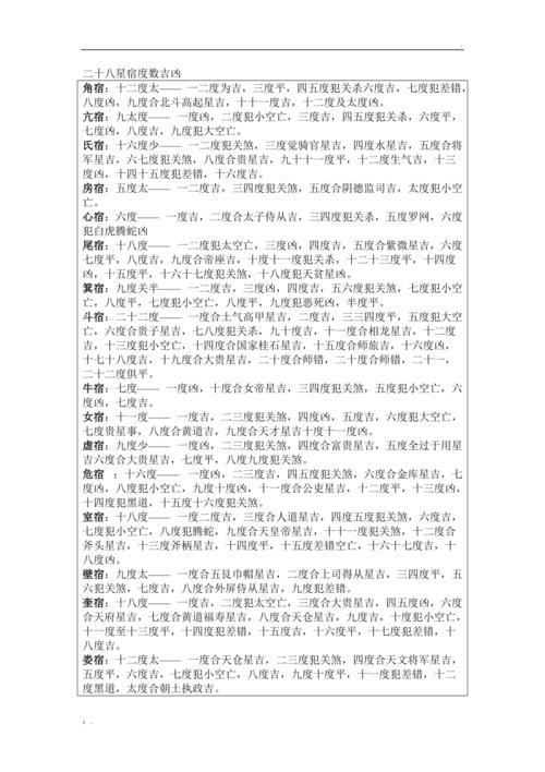 二十八星宿吉凶算命配对 二十八星宿配对表
